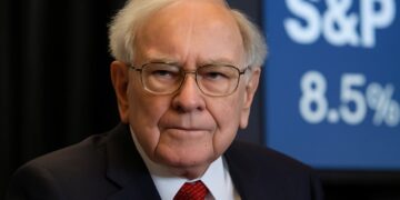Warren Buffett en un evento financiero tras desempeño de su portafolio durante guerra comercial.
