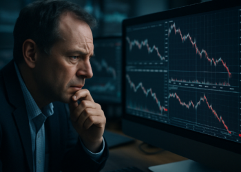 Analista financiero observa caída del mercado durante caos por tarifas y presión a la Fed.