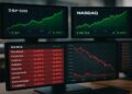 Mercados con índices en alza y acciones individuales en caída simultánea.