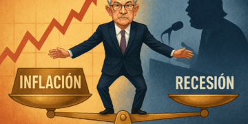 Jerome Powell equilibrando inflación y recesión bajo presión de tarifas