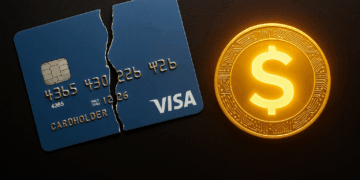 Un smartphone sobre escritorio con gráficos de stablecoins y criptomonedas en pantalla, en el contexto de exploración financiera por grandes minoristas.