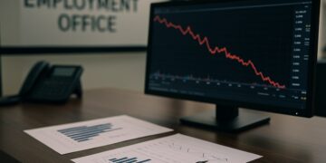 Oficina de empleo con informe económico refleja solicitudes de desempleo en EE. UU.