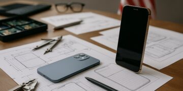 Mesa de diseño en EE. UU. para un rival del iPhone con enfoque industrial.