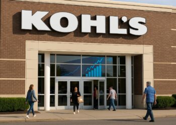 Fachada de la tienda Kohl’s con letrero visible y clientes entrando y saliendo del establecimiento