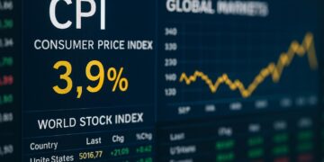 Pantalla de datos financieros muestra IPC 3,9 % y su efecto en mercados globales