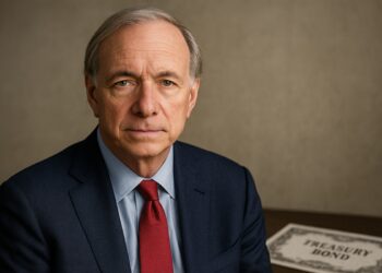 Ray Dalio en retrato editorial sobrio que refleja su visión sobre inversión segura en TIPS.