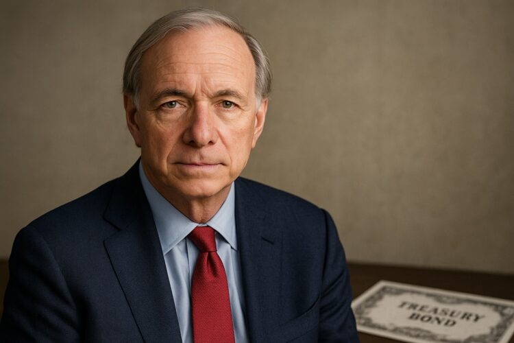 Ray Dalio en retrato editorial sobrio que refleja su visión sobre inversión segura en TIPS.