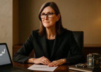 Cathie Wood observa documentos y tecnología de IA tras capitalizar ganancias recientes.