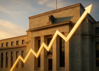 Fachada de la Reserva Federal con reflejos metálicos que simbolizan el alza del 3% en inflación.