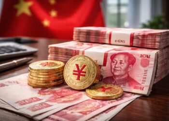 Billetes de yuan y representación del yuan digital en entorno bancario chino institucional