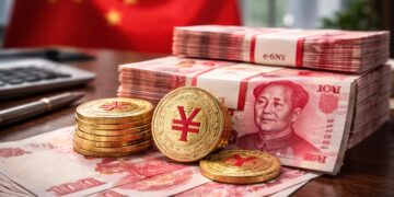 Billetes de yuan y representación del yuan digital en entorno bancario chino institucional