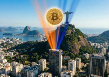 Edificio Itaú en Río proyecta luz sobre Bitcoin y Cristo Redentor.