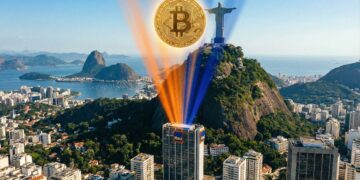 Edificio Itaú en Río proyecta luz sobre Bitcoin y Cristo Redentor.