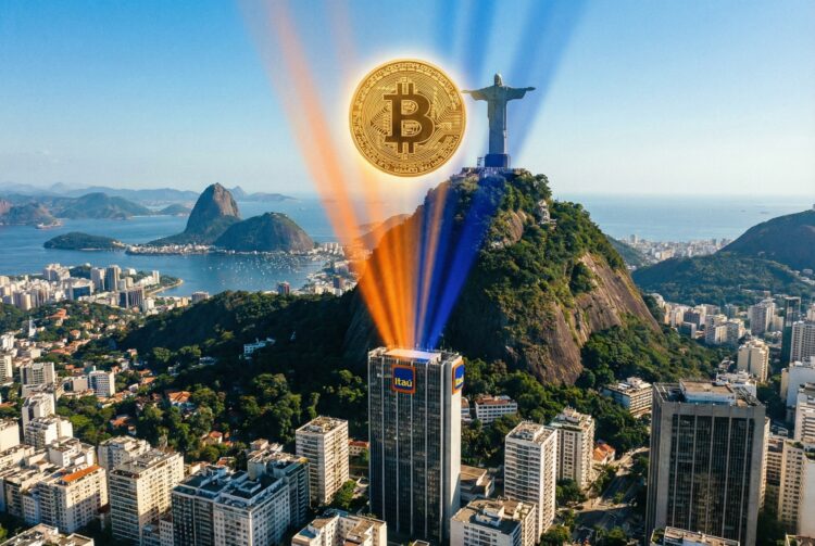 Edificio Itaú en Río proyecta luz sobre Bitcoin y Cristo Redentor.