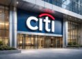 Fachada corporativa de Citi con logotipo institucional visible.