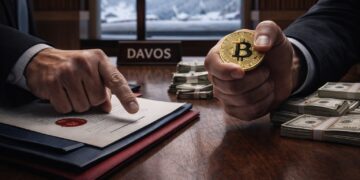 Choque entre política y dinero por control de criptomonedas en Davos.