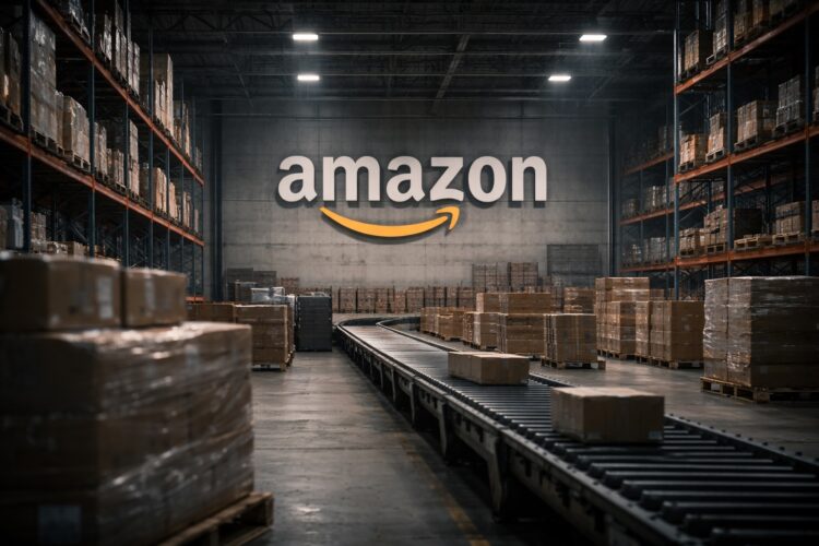 Centro logístico de Amazon con operación detenida en medio de presión global.