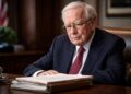 Warren Buffett durante evento público mientras se analiza su promesa filantrópica.