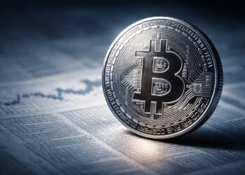 Bitcoin en primer plano sobre datos económicos de EE. UU.