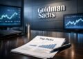 Oficina moderna de Goldman Sachs sin personas.