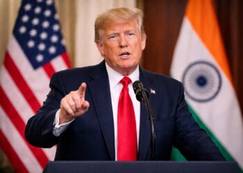 Donald Trump durante anuncio oficial sobre reducción inmediata de aranceles con India.