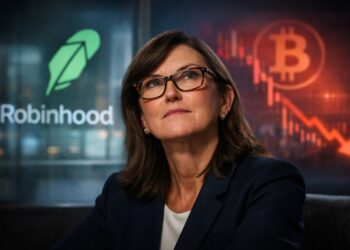 Cathie Wood apuesta por Robinhood pese a baja de Bitcoin.