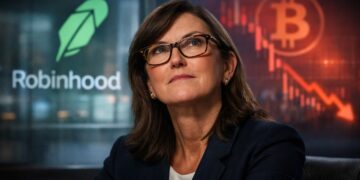 Cathie Wood apuesta por Robinhood pese a baja de Bitcoin.