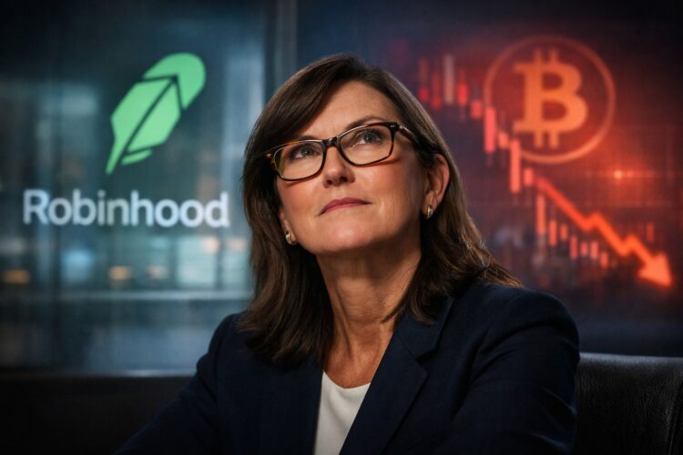 Cathie Wood apuesta por Robinhood pese a baja de Bitcoin.