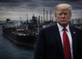 Trump frente a terminal petrolera bajo tensión geopolítica.