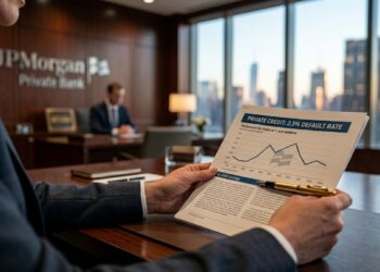 Oficina de JPMorgan analizando crédito privado