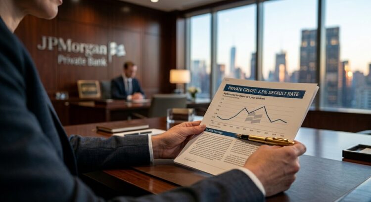 Oficina de JPMorgan analizando crédito privado