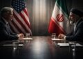Delegaciones de EE. UU. e Irán frente a frente en mesa de negociación.