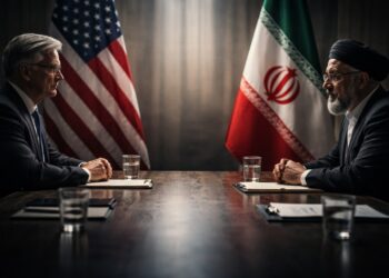 Delegaciones de EE. UU. e Irán frente a frente en mesa de negociación.