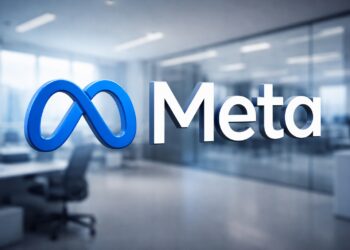 Logo de Meta en oficina vacía representando recortes y estrategia en IA