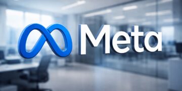 Logo de Meta en oficina vacía representando recortes y estrategia en IA