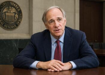 Ray Dalio sentado frente a escritorio en entorno de la Fed.