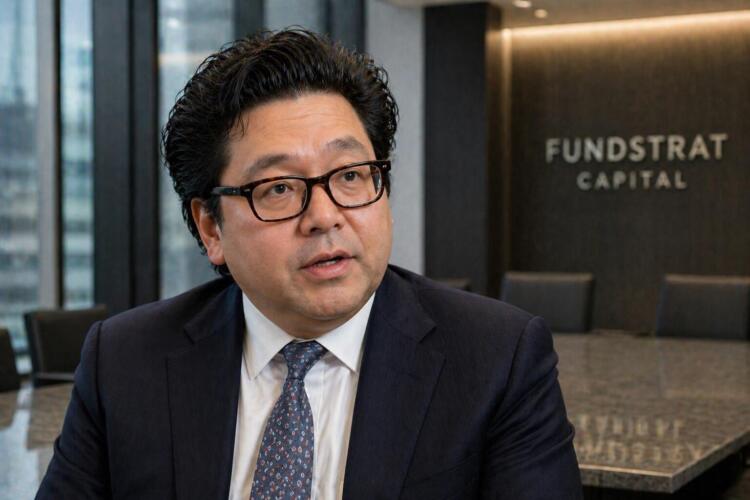 Tom Lee sentado de frente en escritorio en oficina institucional.