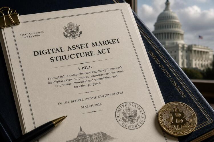 Proyecto de ley cripto de EE. UU. sobre escritorio institucional.