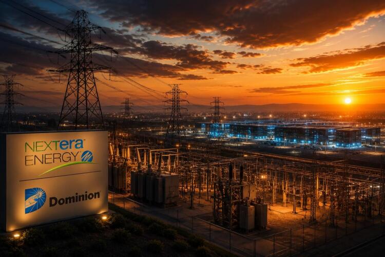 Infraestructura eléctrica masiva junto a centros de datos para IA.