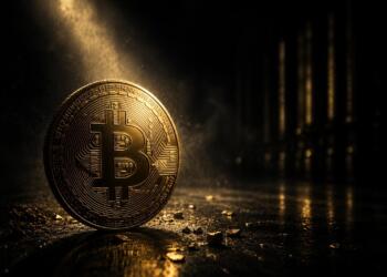 Bitcoin resalta en una escena oscura marcada por tensión financiera.