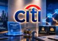 Logo de Citi junto a infraestructura digital para mercados privados.