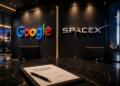 Logos de Google y SpaceX en una alianza corporativa estratégica.
