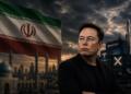 Bandera de Irán frente a Elon Musk en un clima de tensión