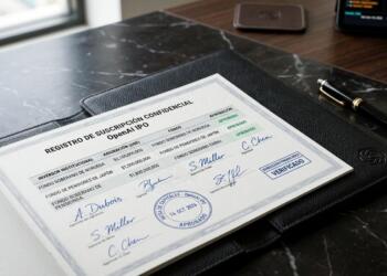 Registro de suscripción confidencial para OpenAI IPO con firmas y sellos oficiales.