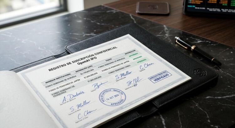Registro de suscripción confidencial para OpenAI IPO con firmas y sellos oficiales.