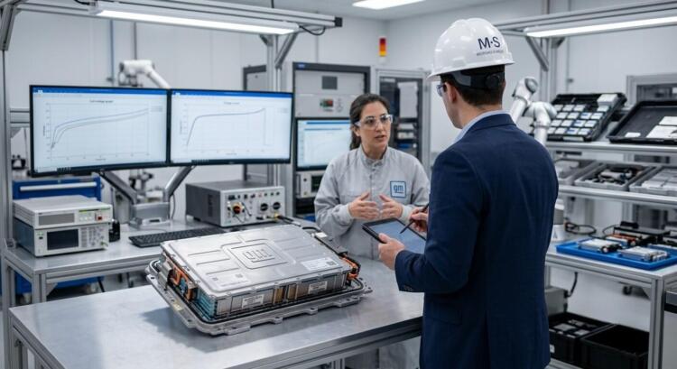 Analista y técnica revisan componentes en laboratorio