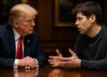Donald Trump y Sam Altman en una reunión de negociación estratégica.