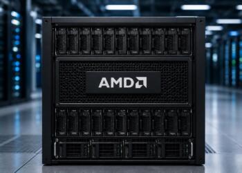 Servidor de AMD para inteligencia artificial en un centro de datos.