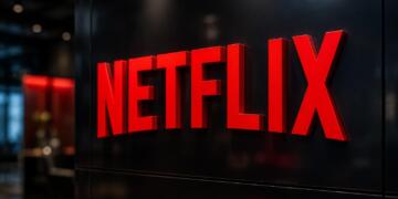 Logotipo de Netflix en un entorno corporativo moderno y elegante.