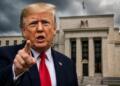 Donald Trump frente a la Reserva Federal en una composición editorial.